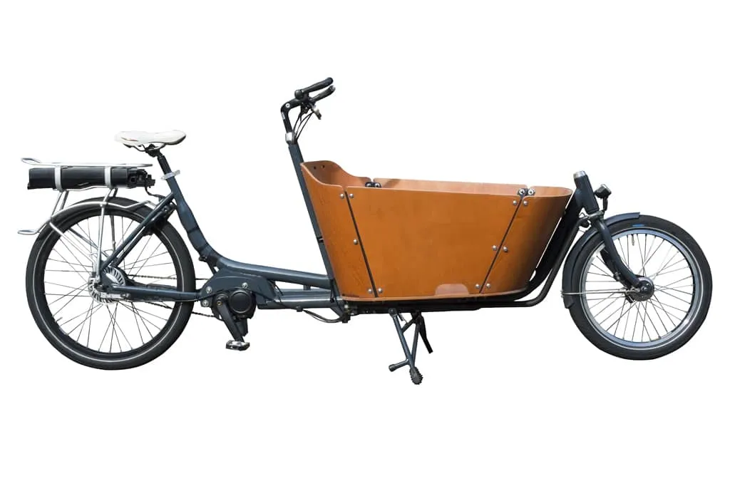 Eligible E bikes, black front-load cargo e-bike