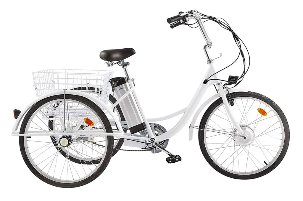Eligible E bikes, white electric trike