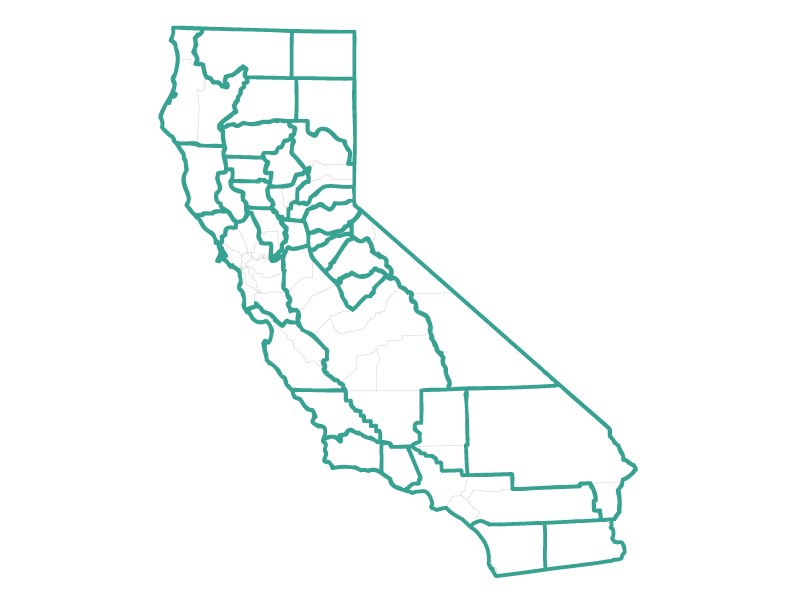 California Map showing air districts icon